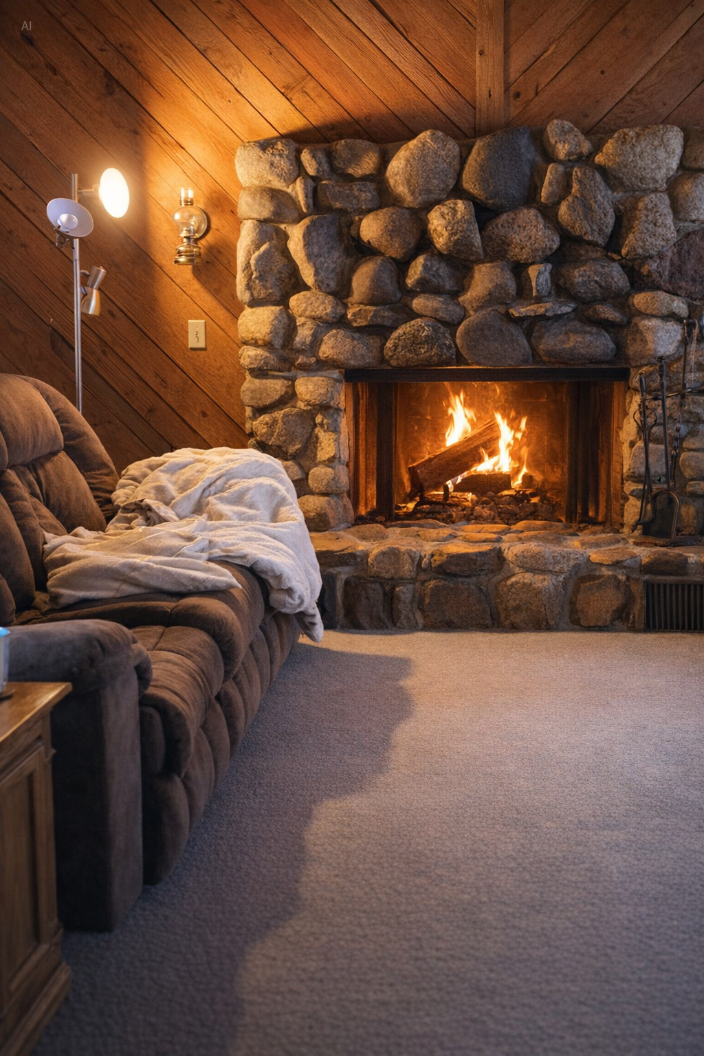 Living room fireplace