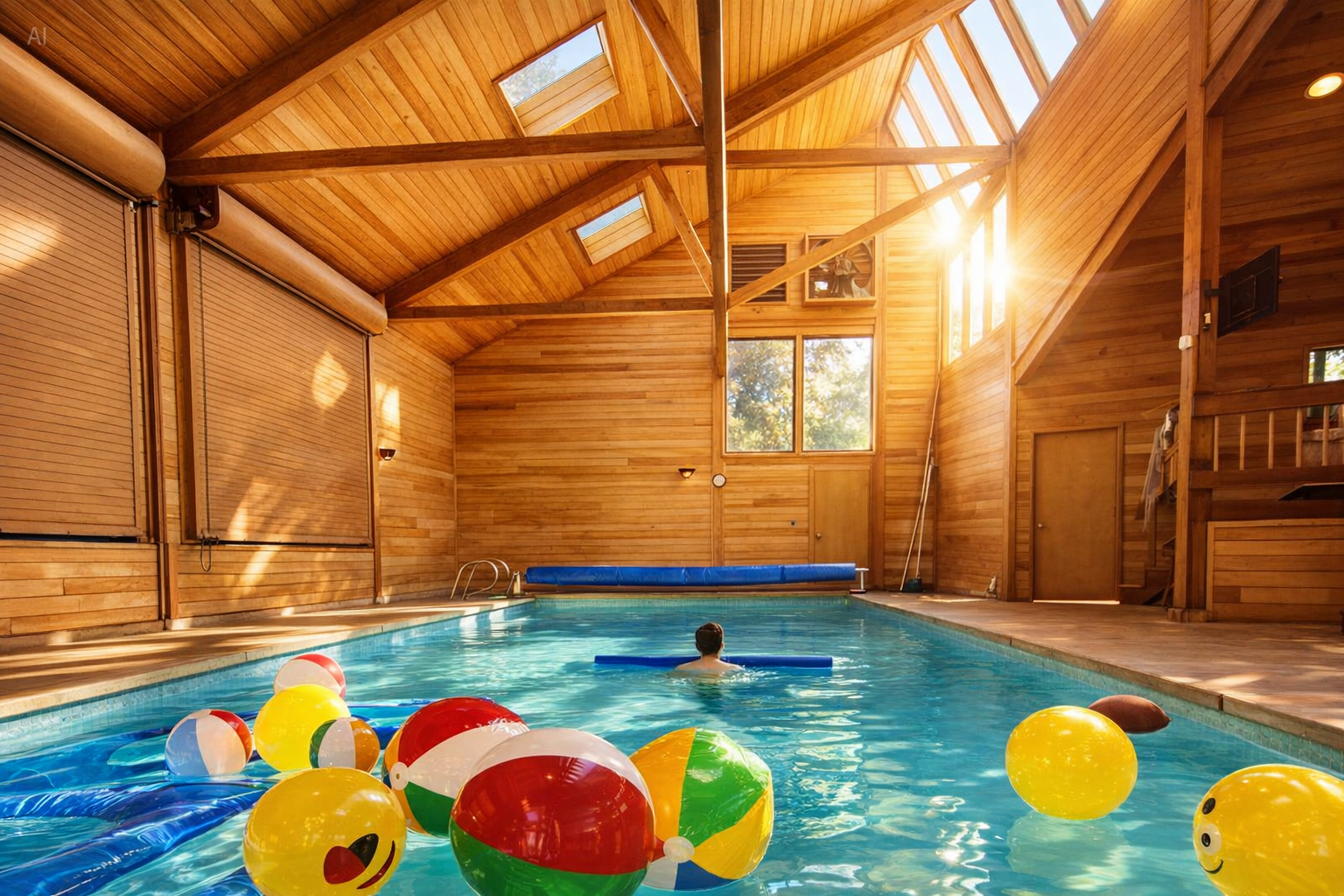 Pool area with natural lighting