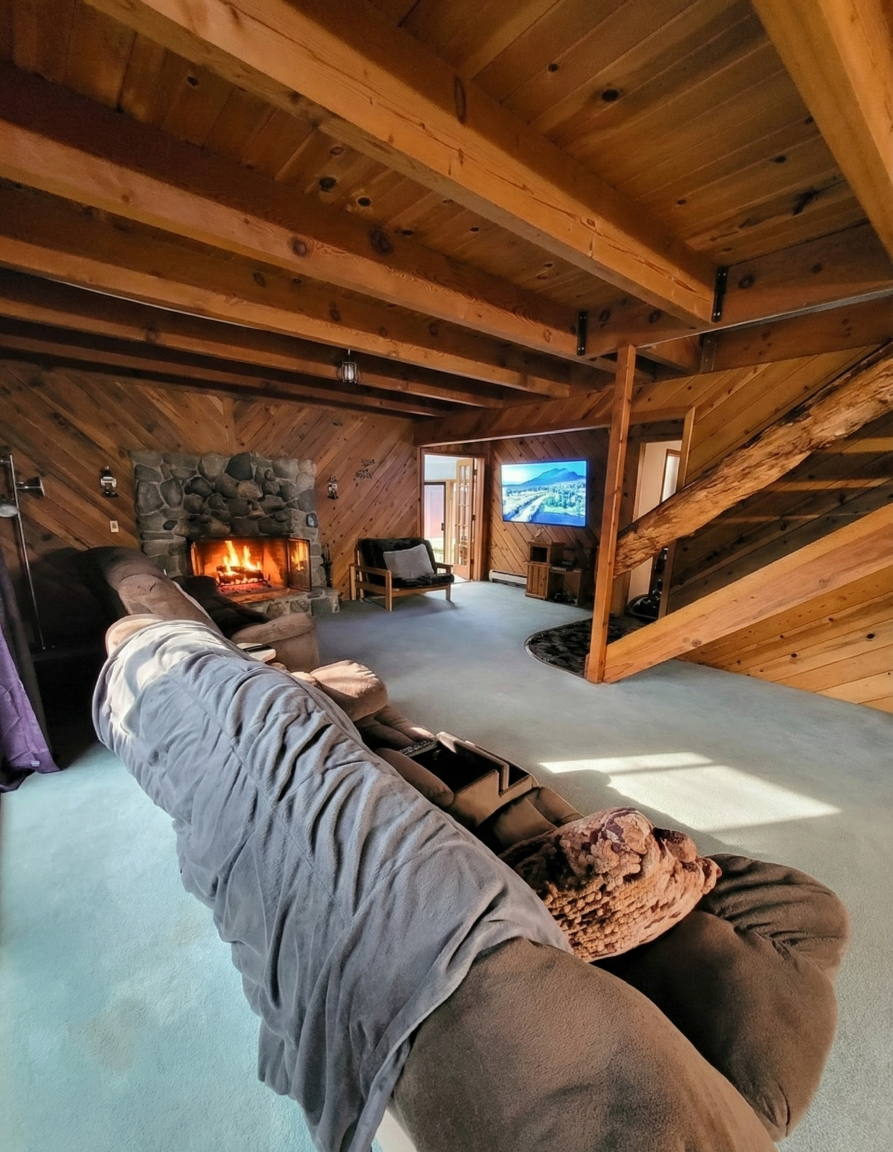 Cozy living room with fireplace